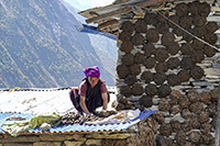 Signora al lavoro a Phurbe