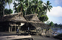 Case di un villaggio sul Sepik