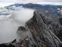 La cresta dall'alto