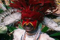 Acconciatura di piume a Mt Hagen