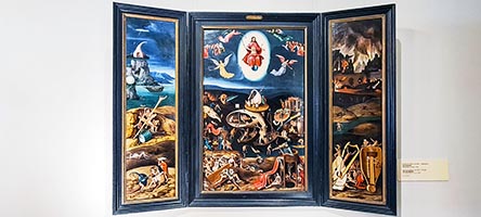 Dipinto di scuola fiamminga ispirato al Trittico del Giardino delle delizie di Bosch nel castello del Wawel di Cracovia