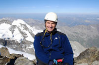 Giuseppe Pompili in vetta al Piz Bernina