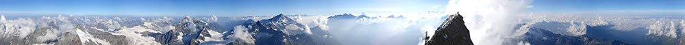 Panorama di vetta dal Cervino - 4478 m