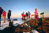 La vetta del Kilimanjaro all'alba