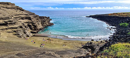 Spiaggia verde di Papakōlea a Big Island