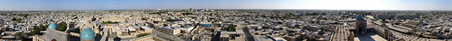 Bukhara - Panorama a 360 dal minareto di Kalon