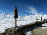 Sul tetto del gompa di Karsha