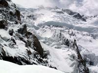 La via di salita vista dal c1