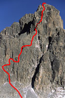 La via di salita alla Nelion