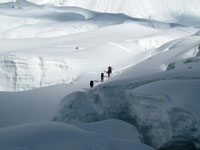 La traccia per il C1 tra i crepacci