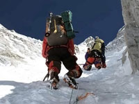 Adriano sull 'passaggio chiave' del couloir dei giapponesi al G1