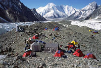 Il campo base del BP a 4850 m