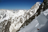 La via di salita oltre il c3