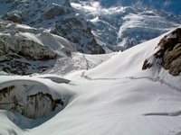 La traccia verso il campo 1