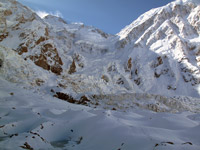 La parete Diamir al mattino