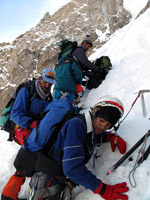 Inizio delle fisse sul Loewe Couloir