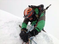 Giuseppe in arrivo all'Artesonraju