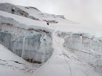 Seracchi sulla via normale dell'Artesonraju