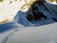 La cresta sud-ovest del Chopicalqui dall'alto